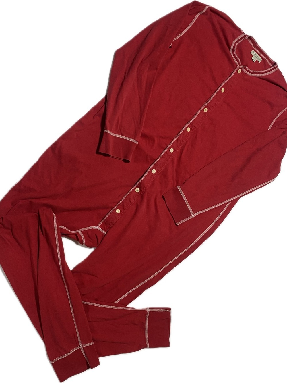 J. Crew knit woods vintage Red Long Sleeve One-Piece Pajama Romper